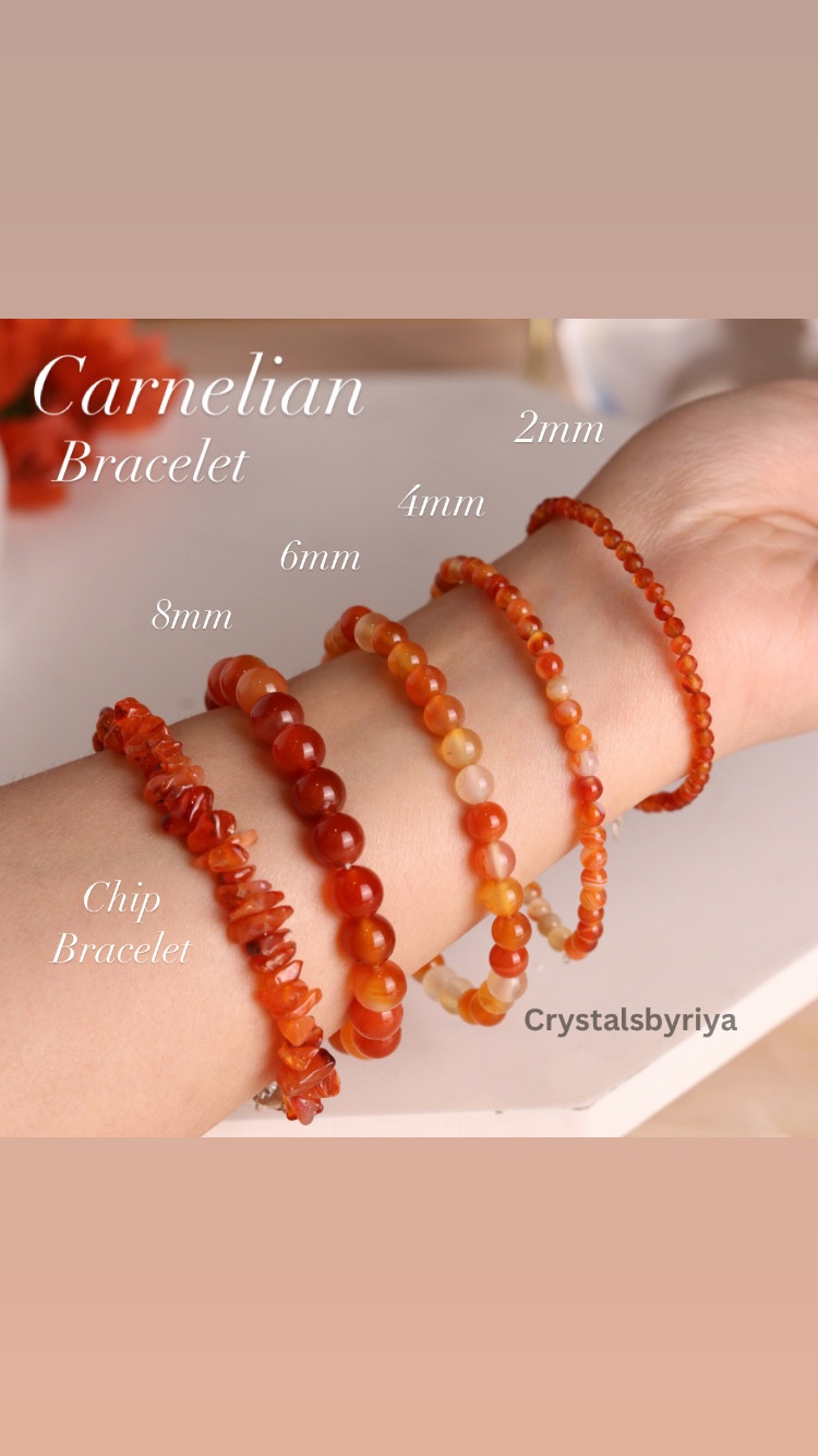 Stack of crystal bracelets on the wrist